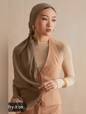 Women's Taupe Hijab Scarf - Lightweight Headwrap